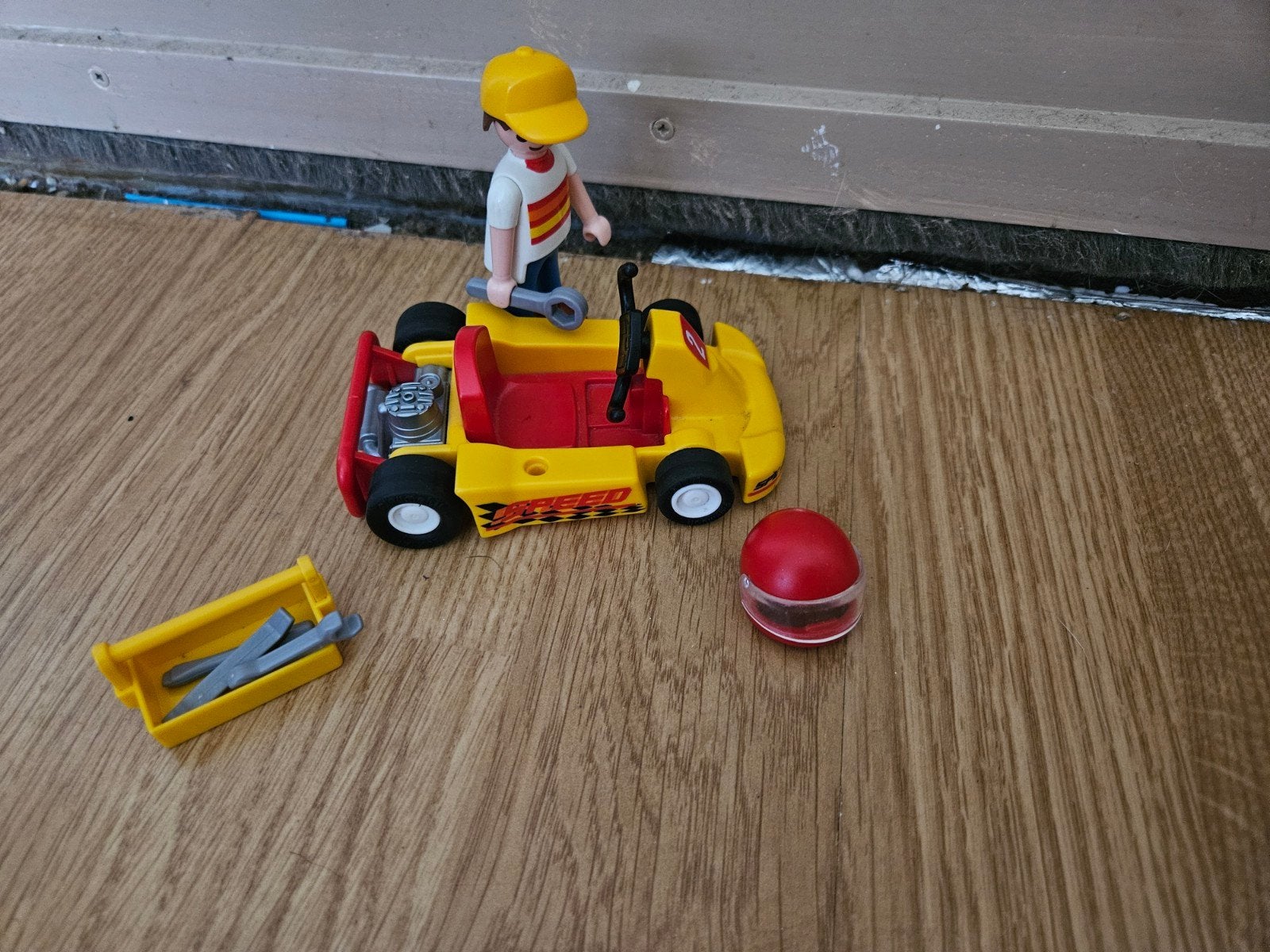 Playmobil go kart met monteur, Ophalen of Verzenden, Gebruikt, Complete set