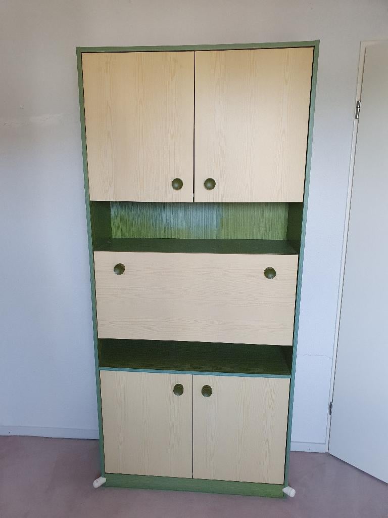 VINTAGE JAREN 70 KAST MET UITKLAPPLANK, Ophalen of Verzenden, Gebruikt