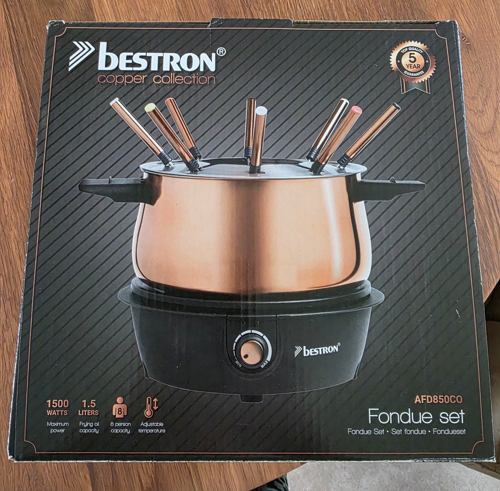Bestron Copper Collection Fondue Set AFD850CO, Ophalen of Verzenden, Nieuw, Elektrisch, Fondueset