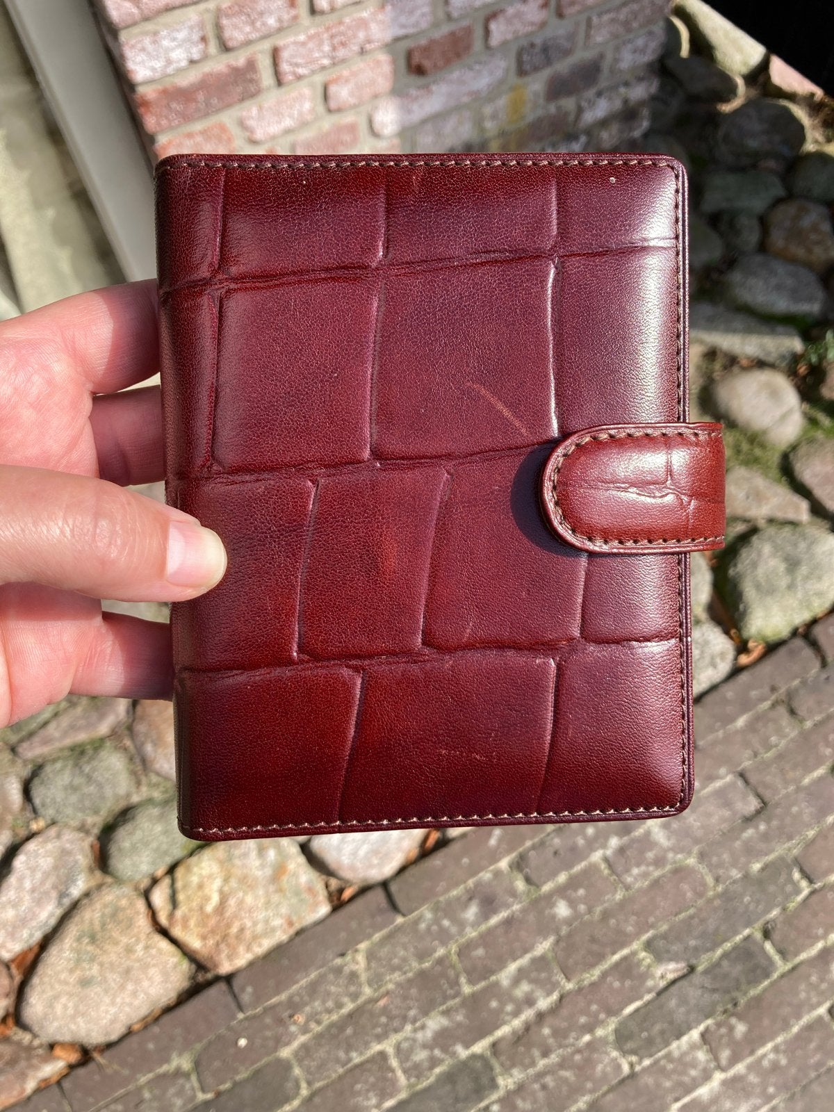 Mooie roodbruine leren succes agenda binder, Ophalen of Verzenden