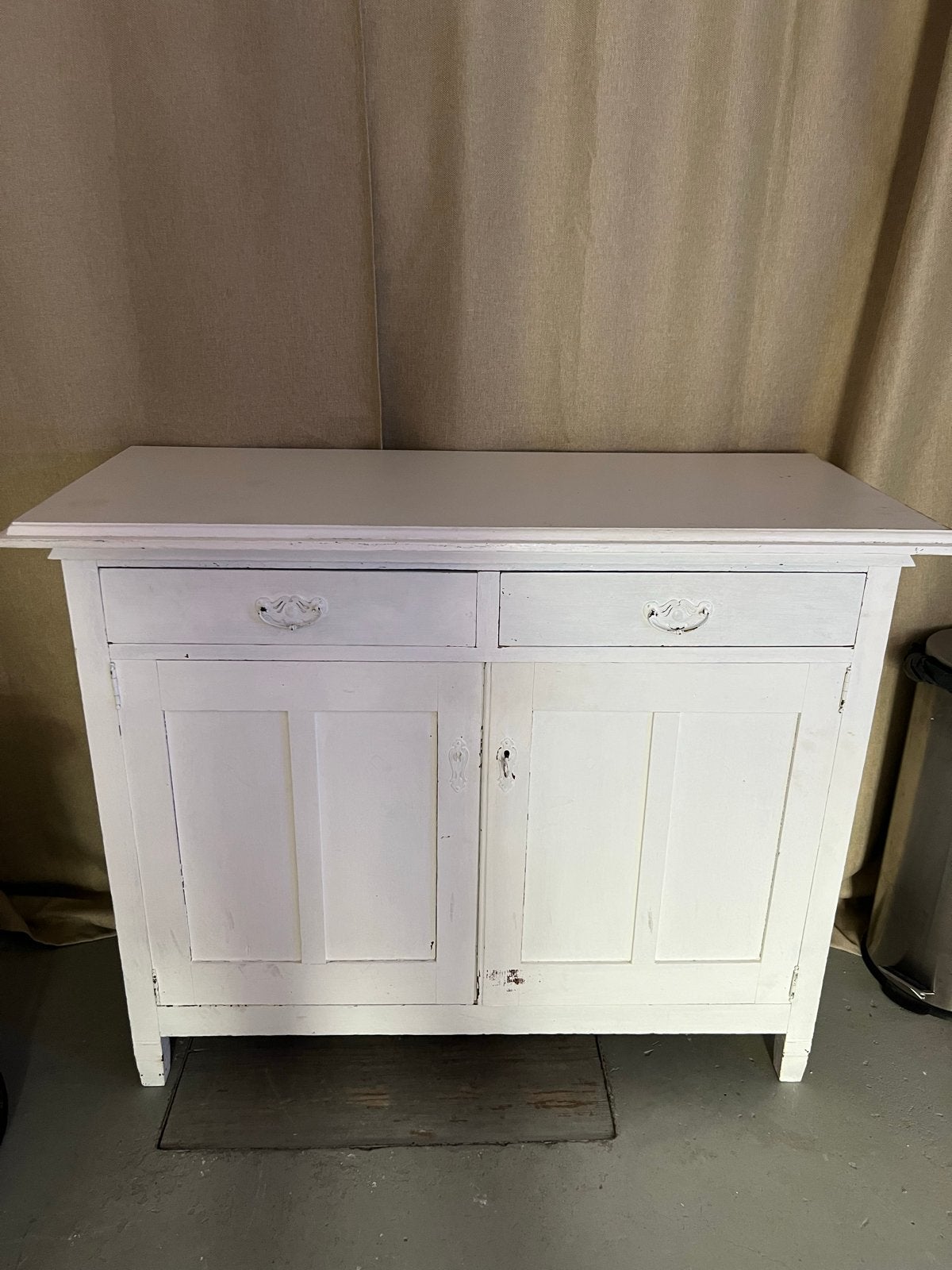 Vintage Brocante Kast - Wit Landelijke Stijl, Antiek en Kunst, Ophalen