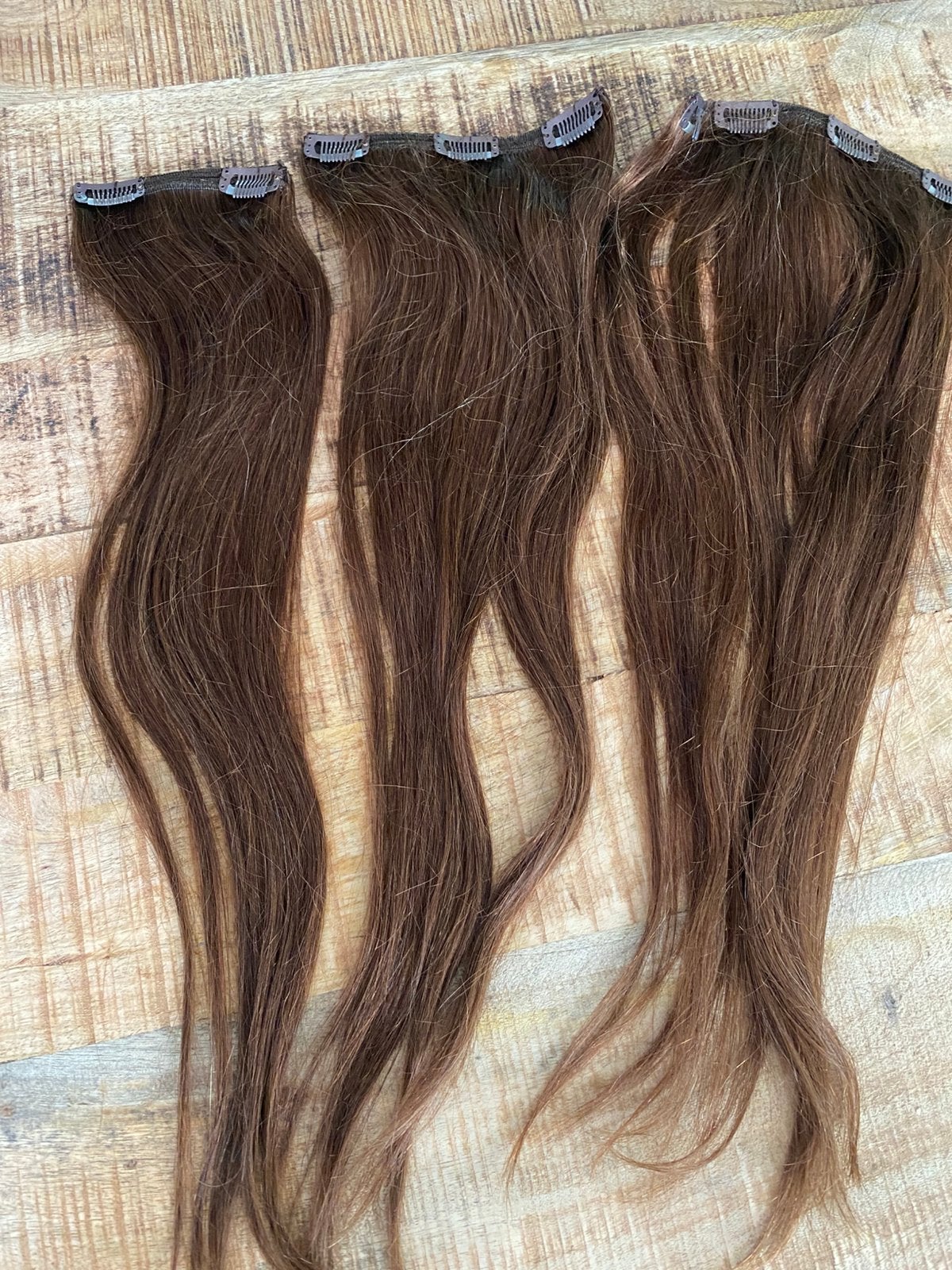 Clip in human Hairextensions, Sieraden, Tassen en Uiterlijk, Uiterlijk | Haarverzorging, Ophalen of Verzenden, Zo goed als nieuw