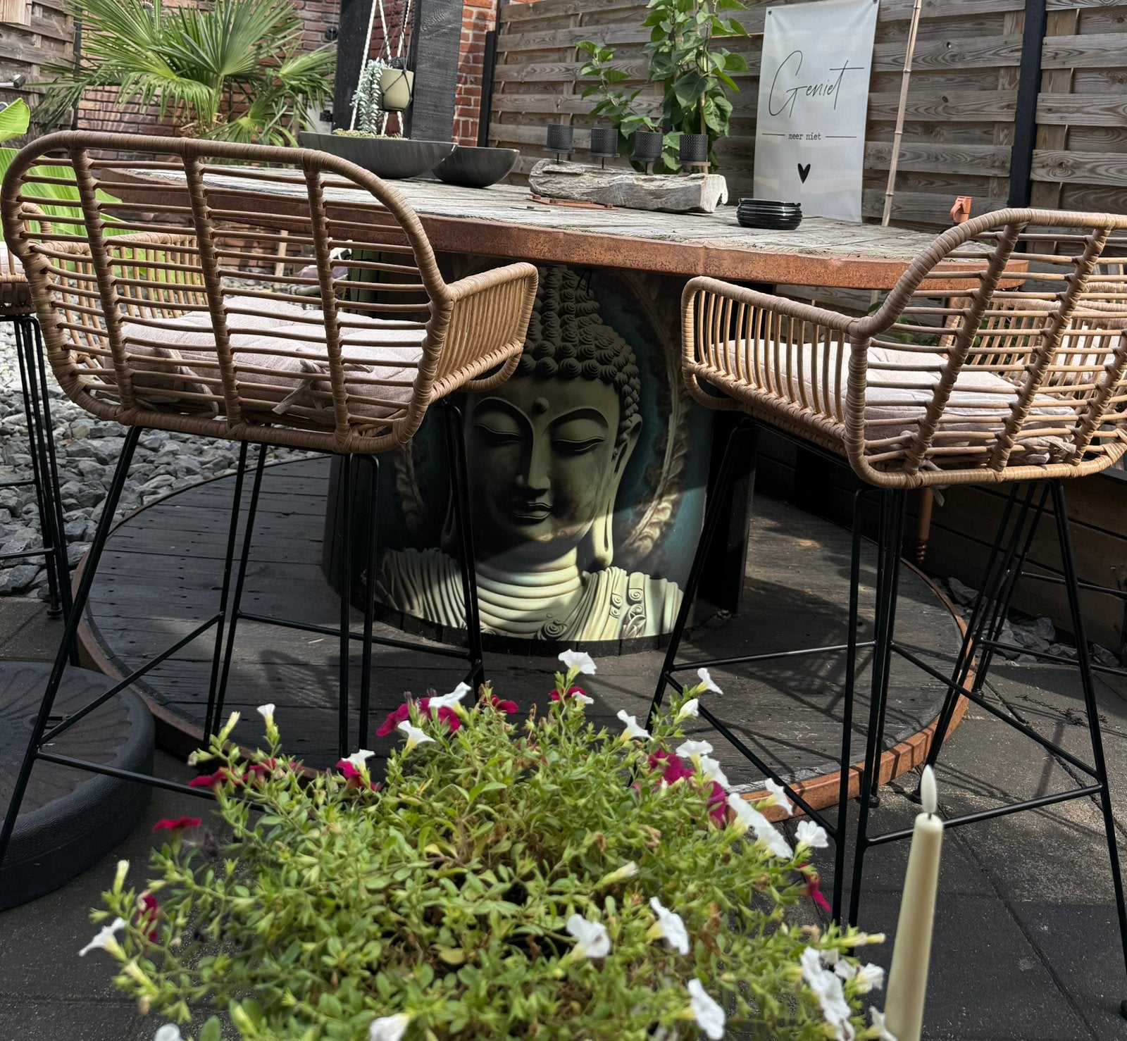 Prachtige robuuste tuintafel, Tuin en Terras, Ophalen, Eettafel, Steigerhout, Tuinset