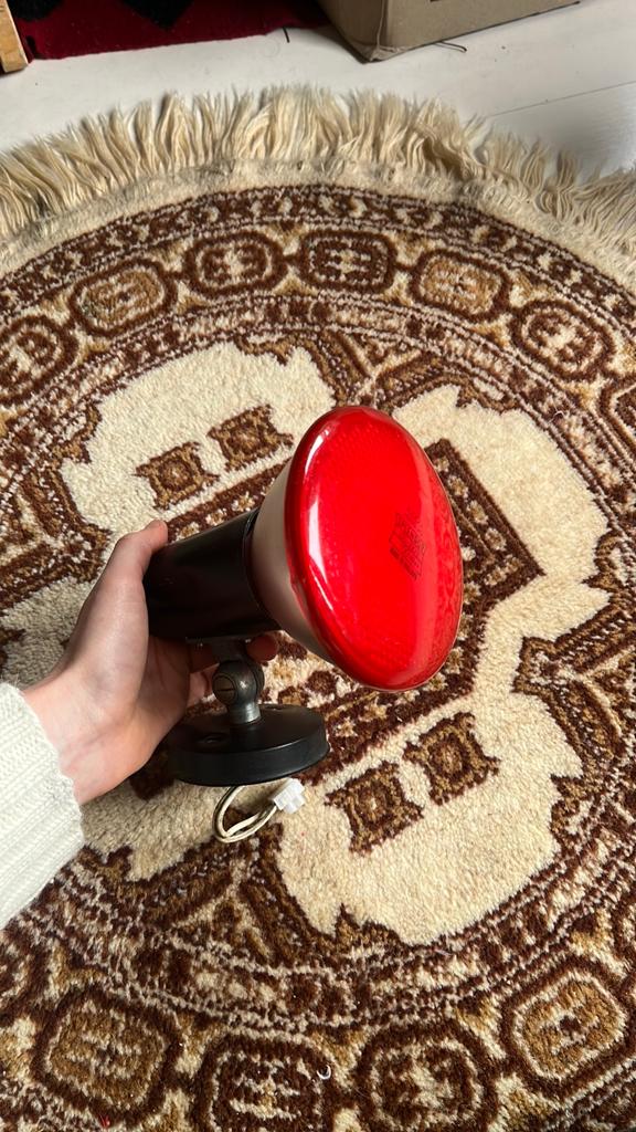 Rode persglas lamp vintage, Antiek en Kunst, Ophalen of Verzenden