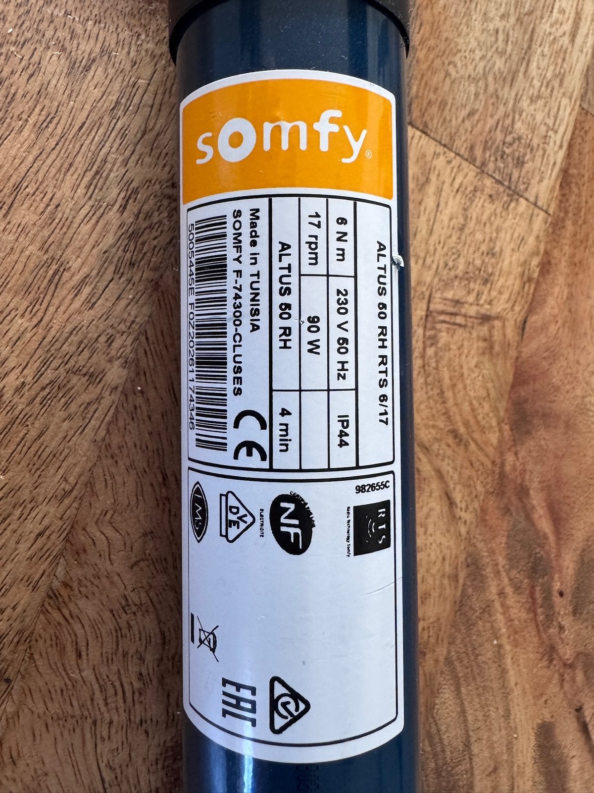Somfy buismotor 6/17 Altus 50 RTS, Ophalen of Verzenden, Nieuw, Overige typen