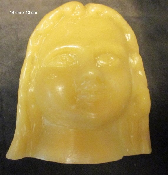 hele grote antiek ex voto in was meisjes hoofd 80, Antiek en Kunst, Verzenden