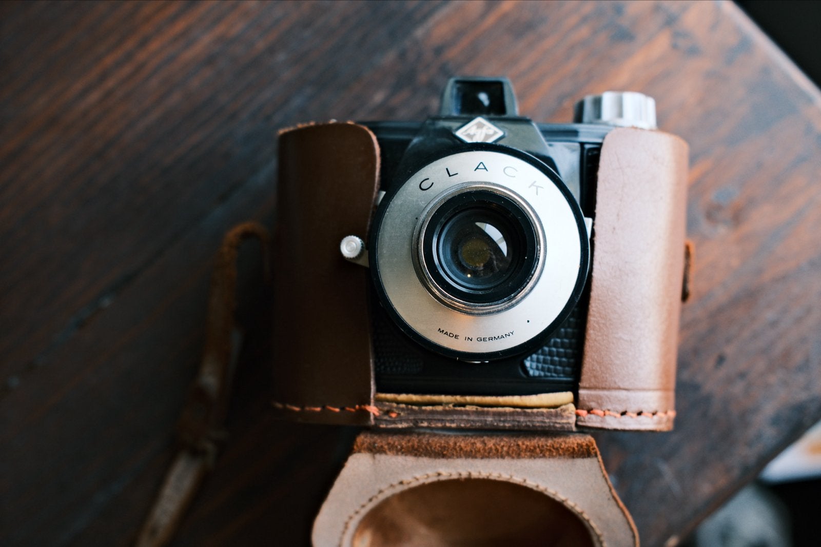 Vintage Agfa Clack camera met leren tasje, Ophalen of Verzenden, Gebruikt, Compact, Overige Merken