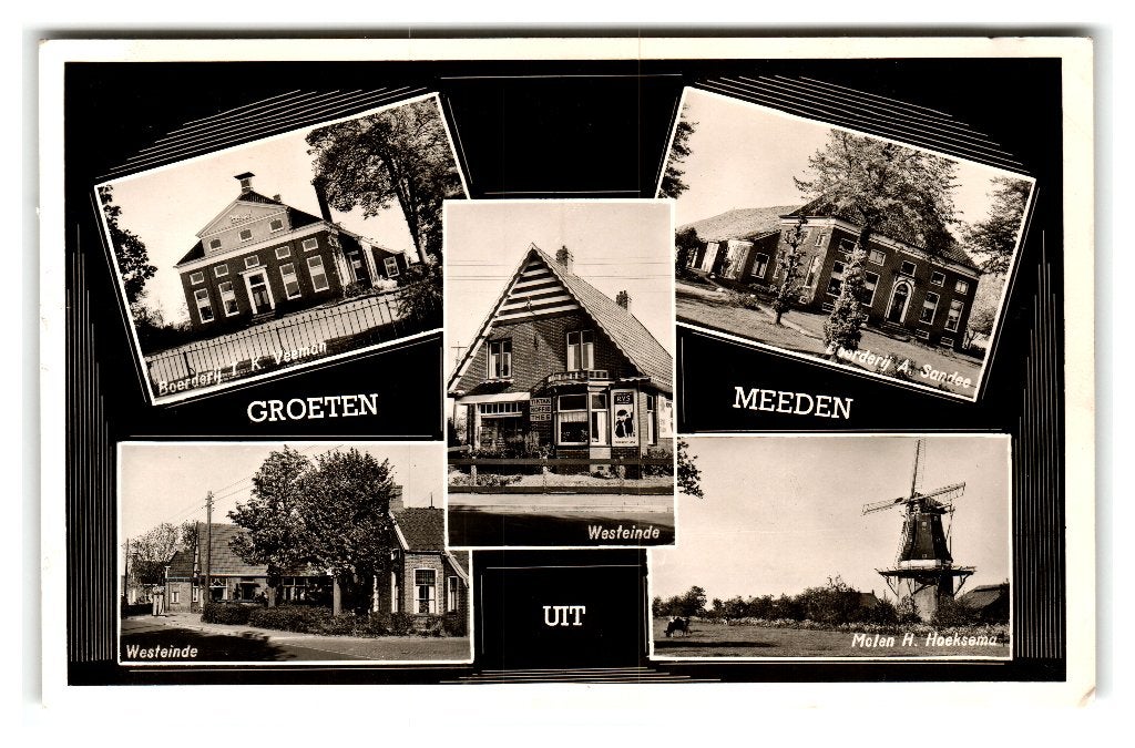 Meeden, Groeten uit Meeden, Verzamelen, Ophalen of Verzenden, 1940 tot 1960, Gelopen, Groningen