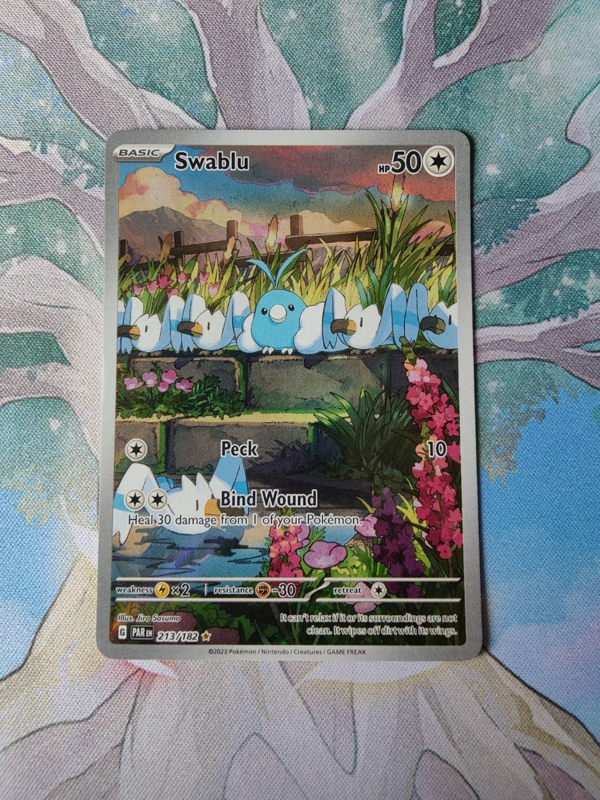 Pokemon paradox rift swablu illustration 213/182, Ophalen of Verzenden, Nieuw, Losse kaart, Foil