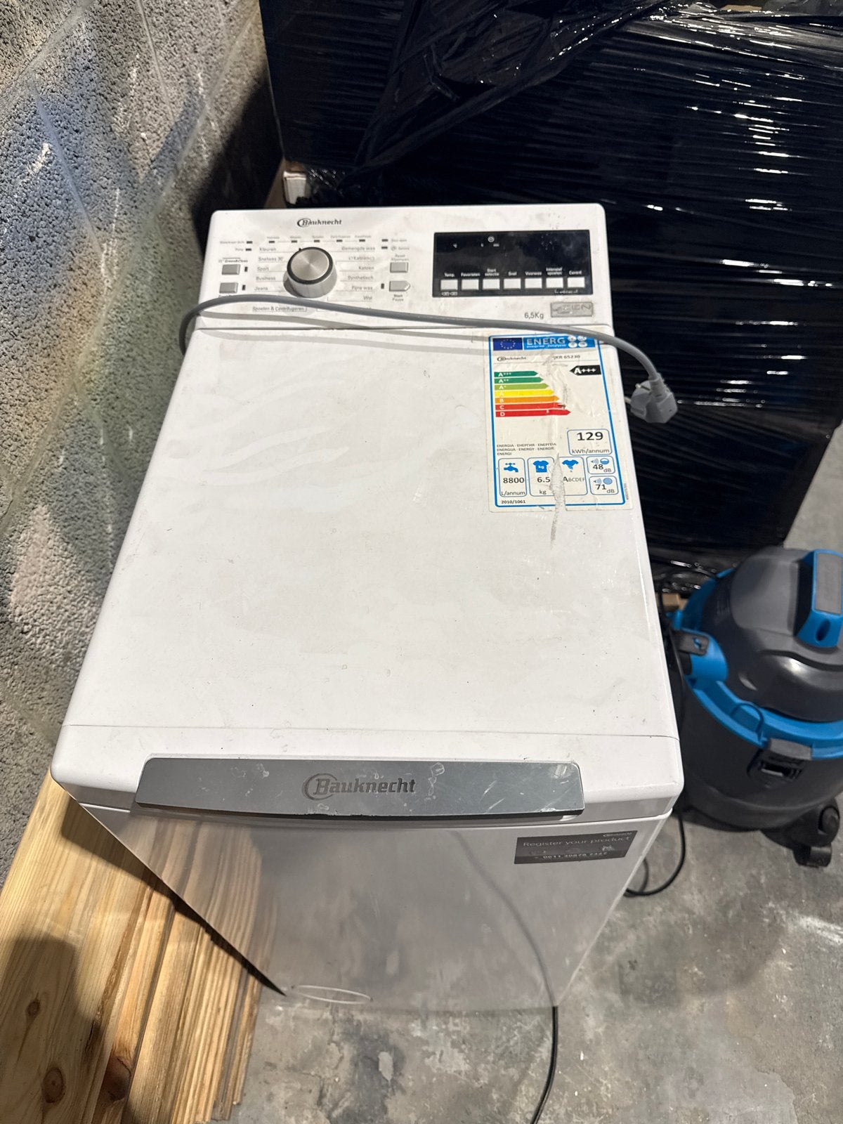 Bauknecht Bovenlader Wasmachine 6.5KG A+++, Witgoed en Apparatuur, Ophalen, Gebruikt, Bovenlader, Energieklasse A of zuiniger
