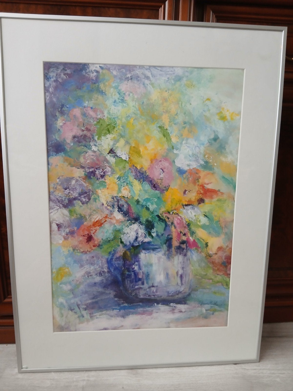 Schilderij 'Bloemenvaas' van Frieda Holthaus, Ophalen of Verzenden
