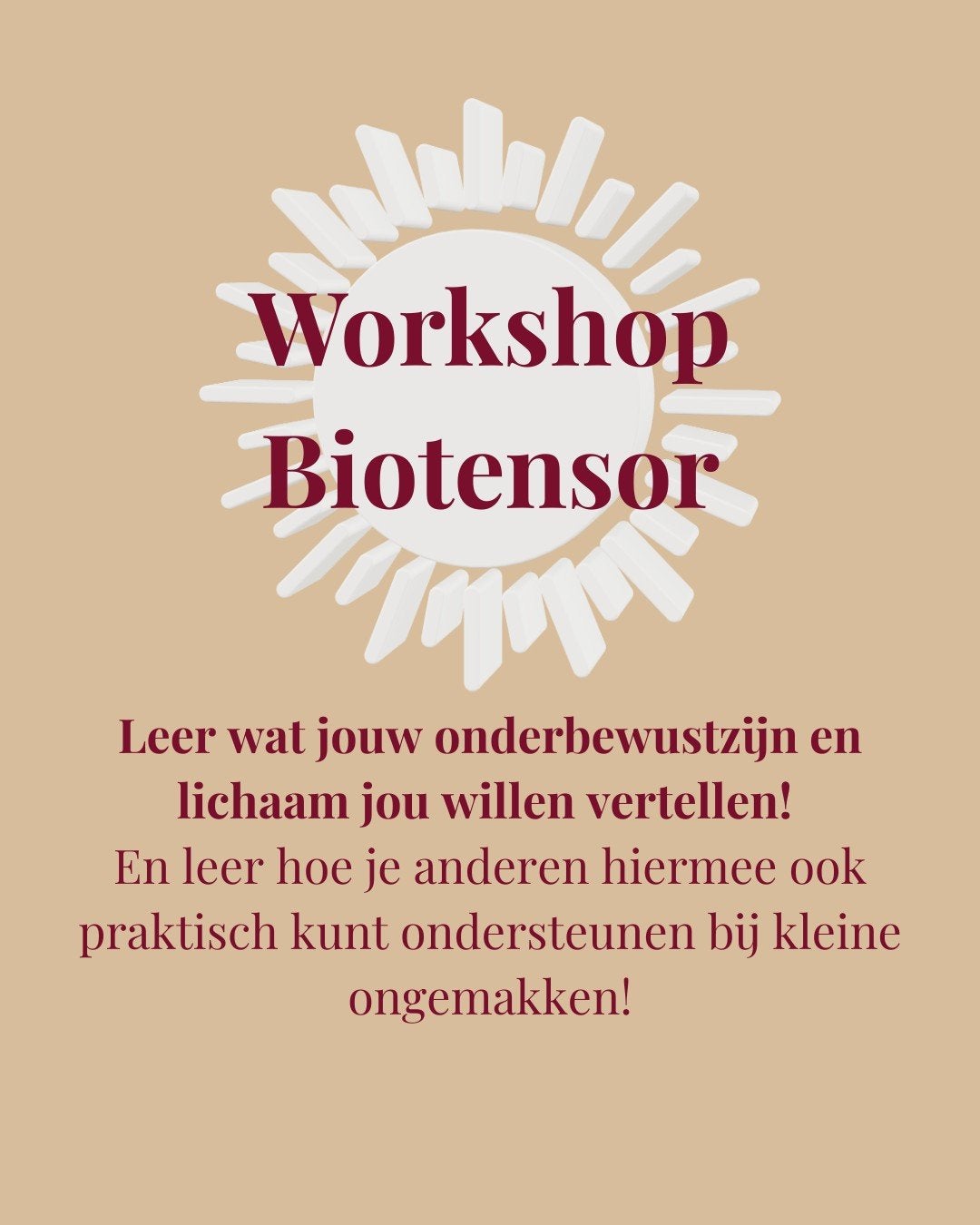 Biotensor workshop | leer zuiver testen met vertrouwen, Eén persoon