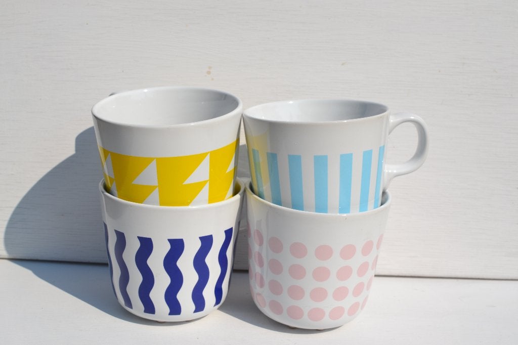 Retro Ikea Framkalla bekers 4 mokken koppen jaren 90 design, -, -, IKEA, Overige stijlen