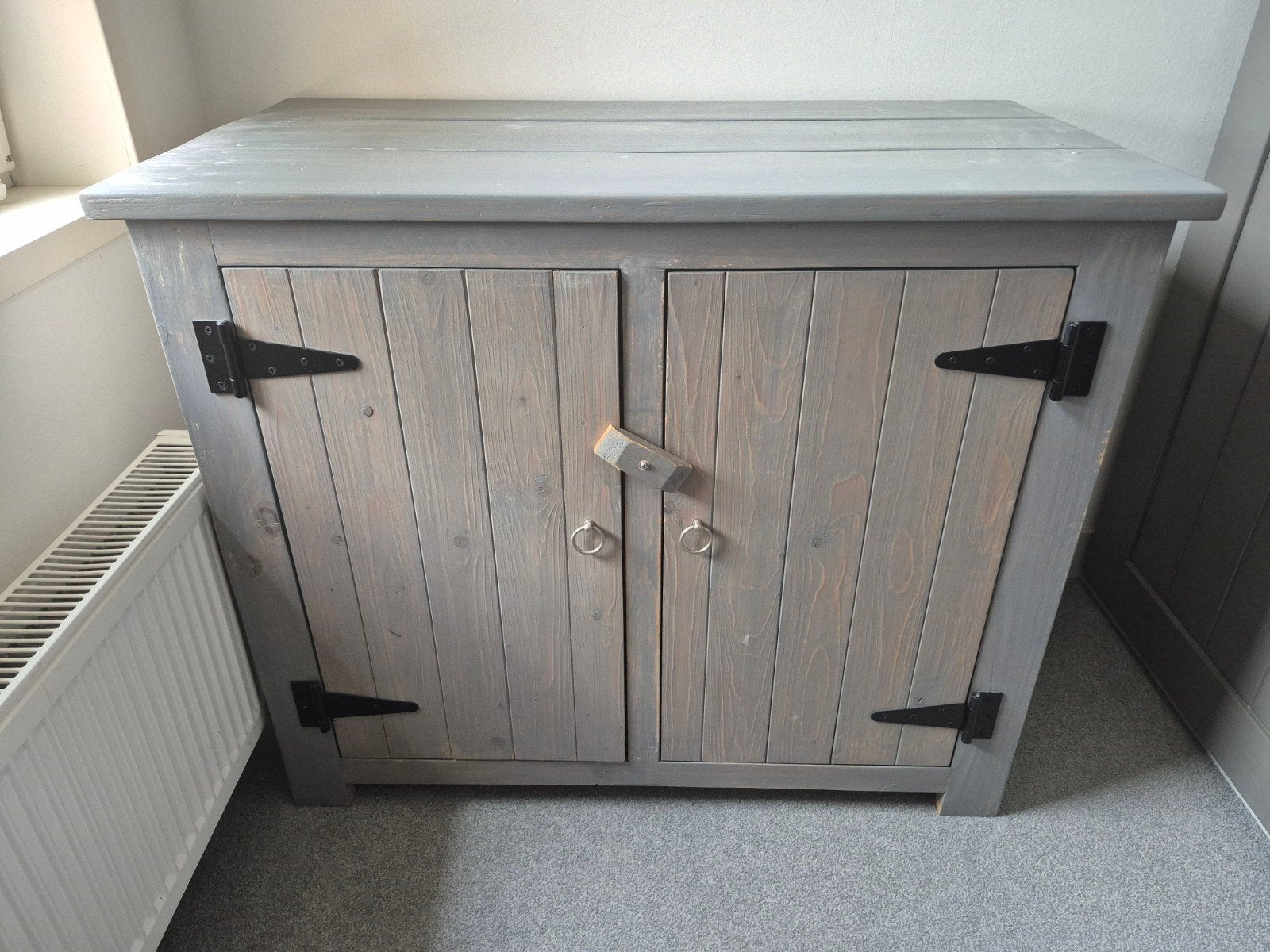 Steigerhout commode / kast Grey Wash, Ophalen, Gebruikt, 50 tot 70 cm, 100 cm of meer