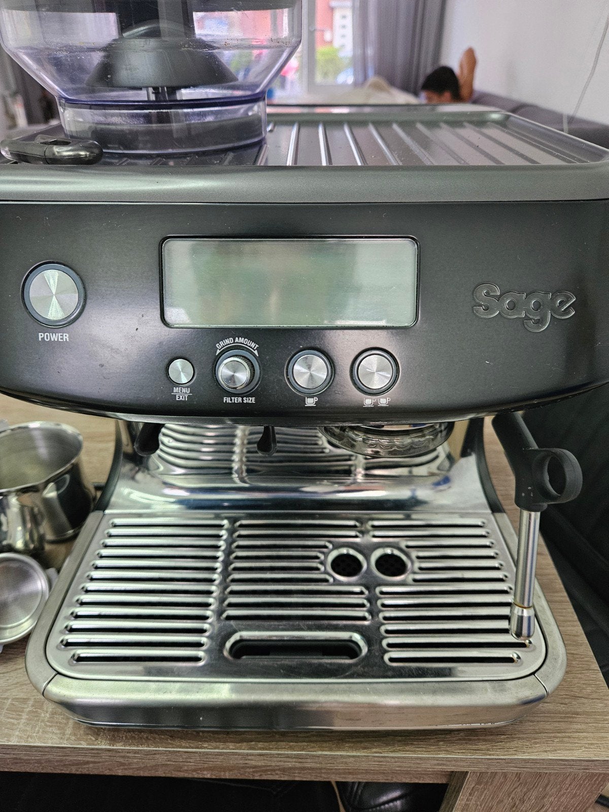 Sage Barista Express Espressomachine met bonenmaler, Espresso apparaat, Zo goed als nieuw, 2 tot 4 kopjes, Afneembaar waterreservoir