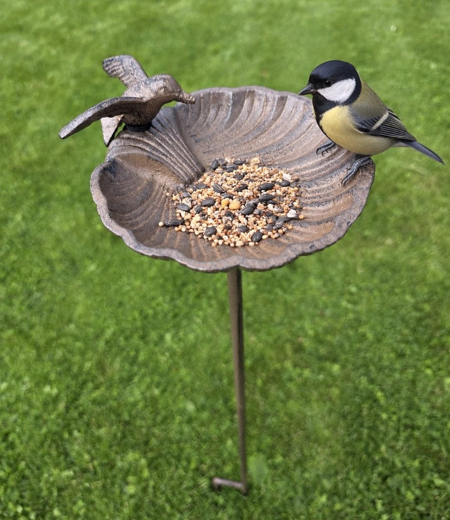 VOEDERSCHAAL / MET VOGELTJE/ TUINPRIKKER / WATER