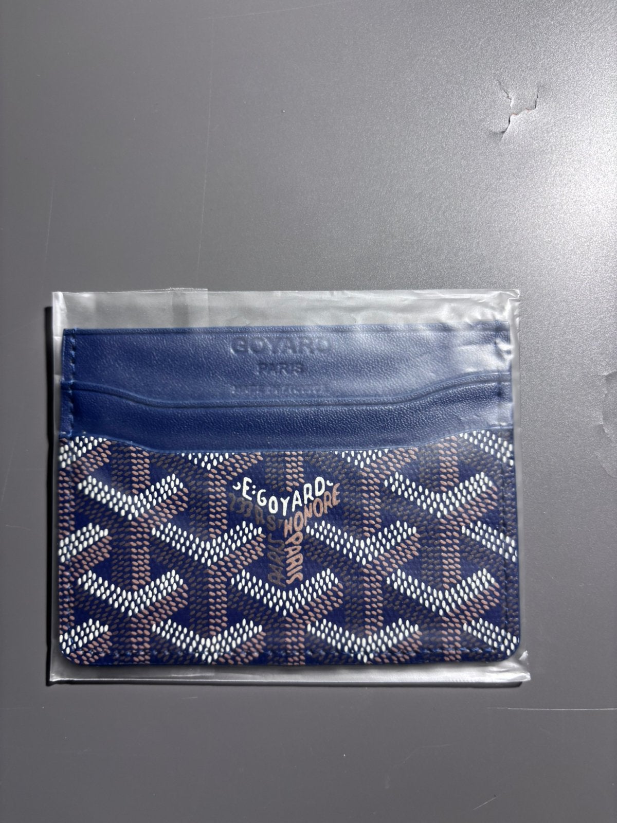 Navy bleu goyard paris portemonnee, Verzenden, Nieuw, Blauw, Leer