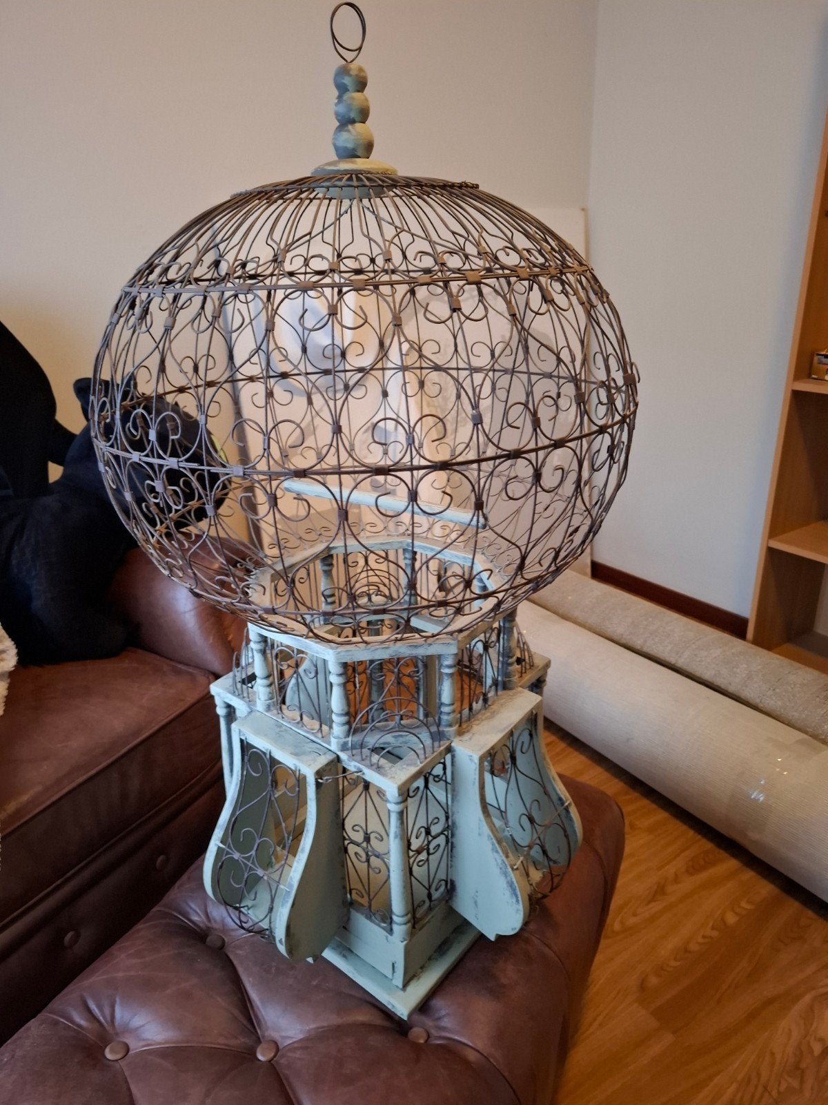 Grote vintage vogelkooi, decoratief, Ophalen, Vintage, Gebruikt, Meerkleurig