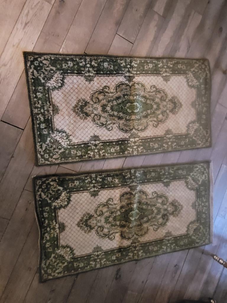 2 vintage vloerkleedjes, badmat