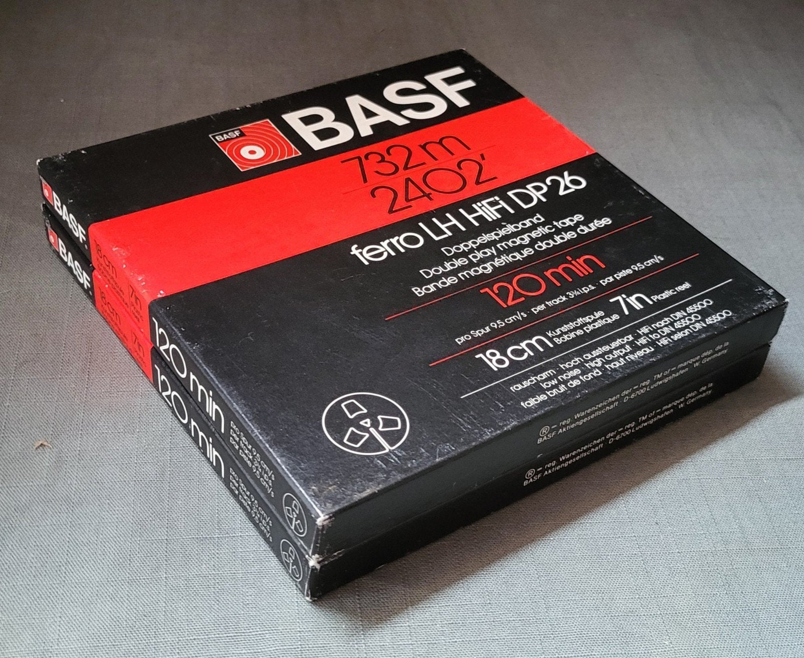 2x BASF ferro LH HiFi LP35 band, 549m/1801ft. op 18 cm spoel, Ophalen of Verzenden, Bandrecorder, Met banden