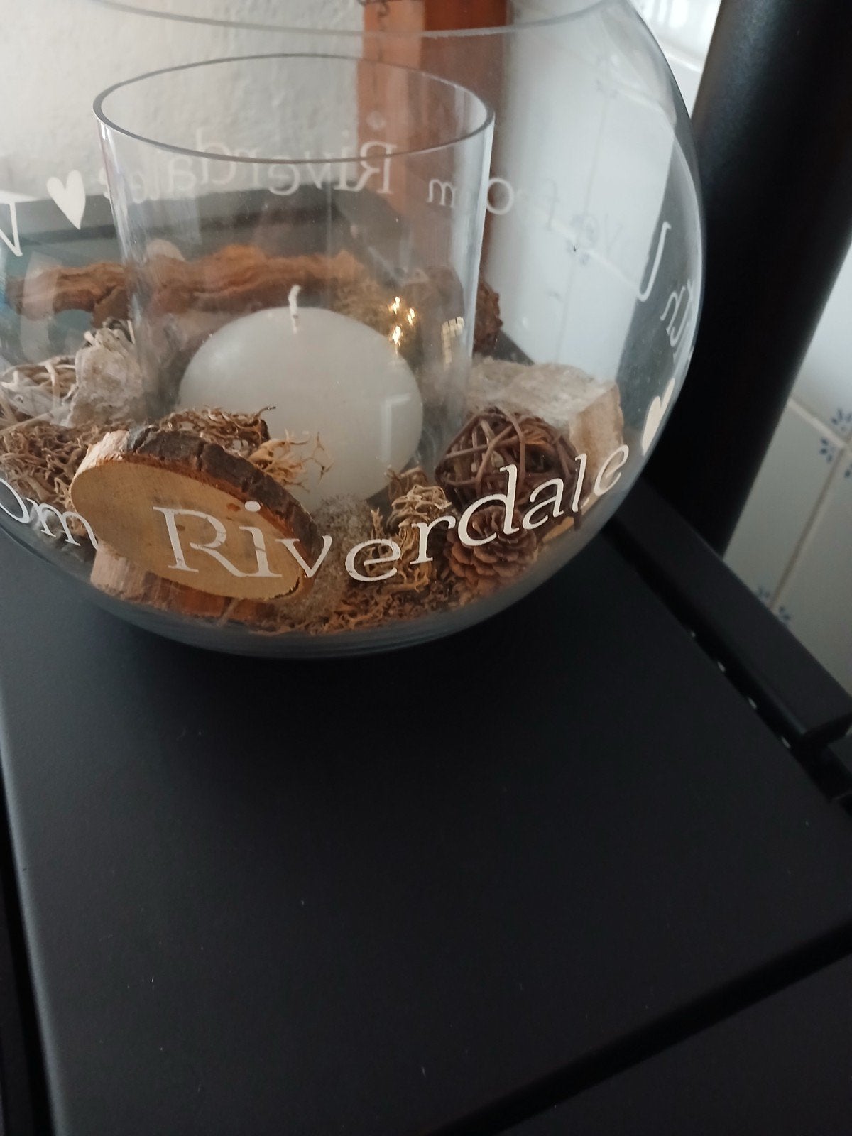 Ronde glazen bol van Riverdale, Ophalen, Zo goed als nieuw