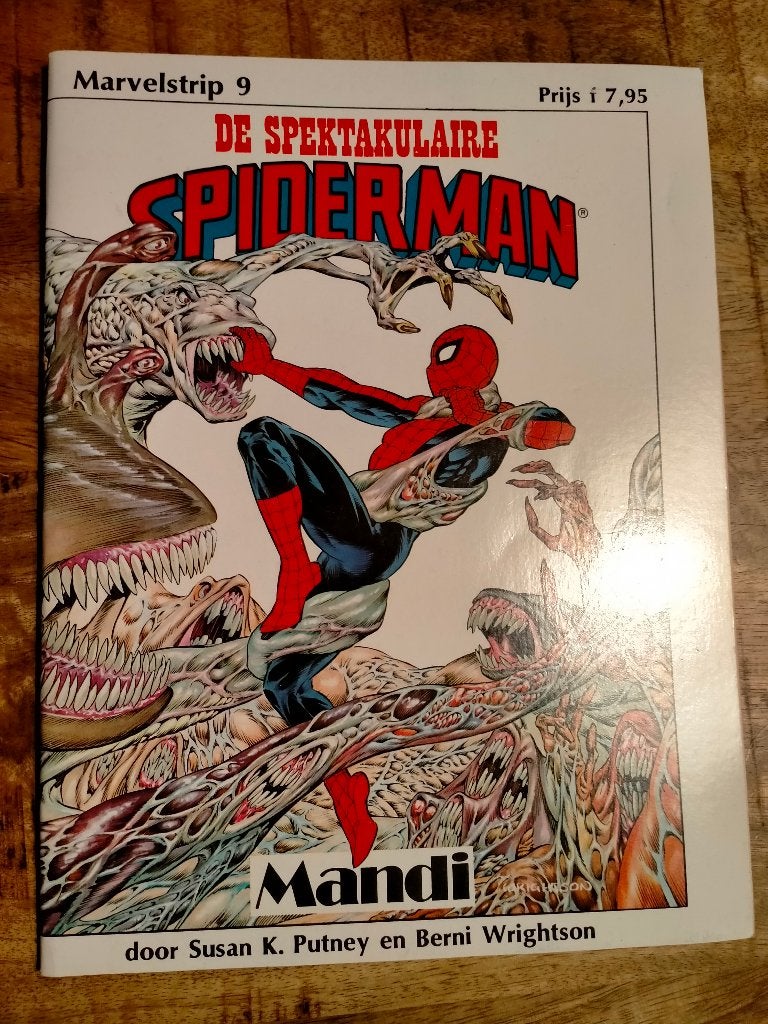 Marvelstrip 9 de spektakulaire Spiderman comic Mandi strip, Eén stripboek, Ophalen of Verzenden, Gelezen