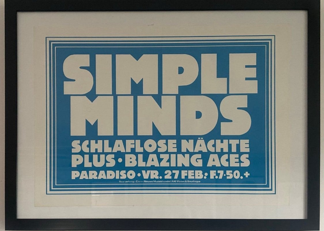 Paradiso Poster Zeefdruk Martin Kaye SIMPLE MINDS 1982 Mint, Verzamelen, Rechthoekig Liggend, Ophalen of Verzenden, Zo goed als nieuw
