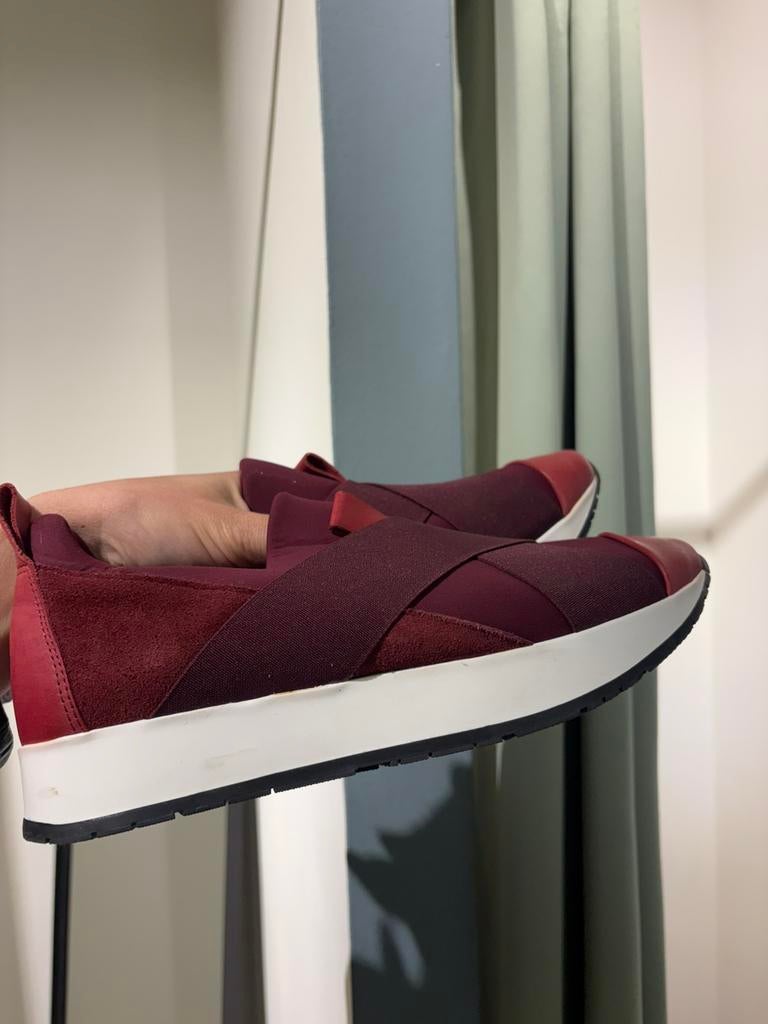 Eva Lopez leren sneakers rood 41, Ophalen of Verzenden, Zo goed als nieuw, Rood, Sneakers of Gympen
