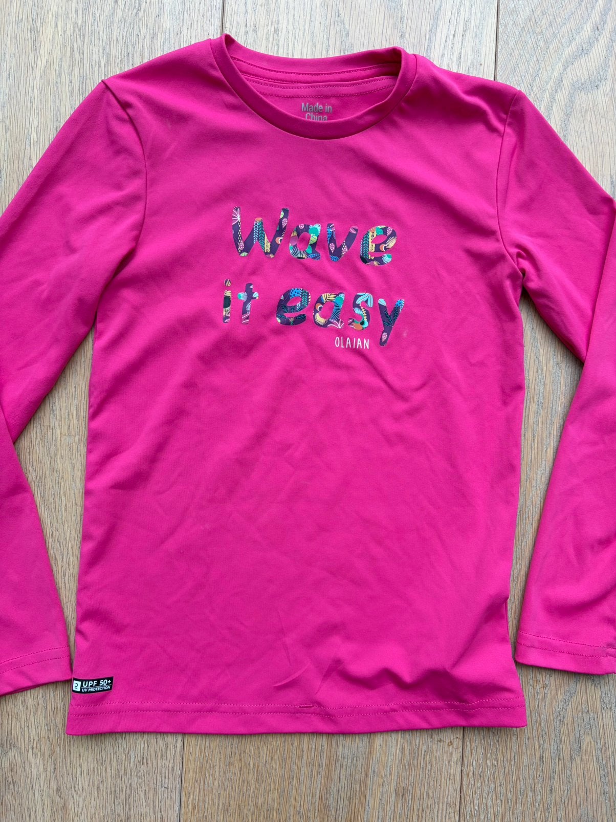 Uv shirt Olaian mt 122/128 als nieuw!, Zo goed als nieuw, Overig, UV-zwemkleding, Meisje