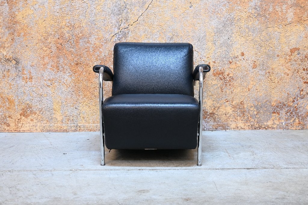 ZGANieuw zwarte leren Leolux Scylla design fauteuil