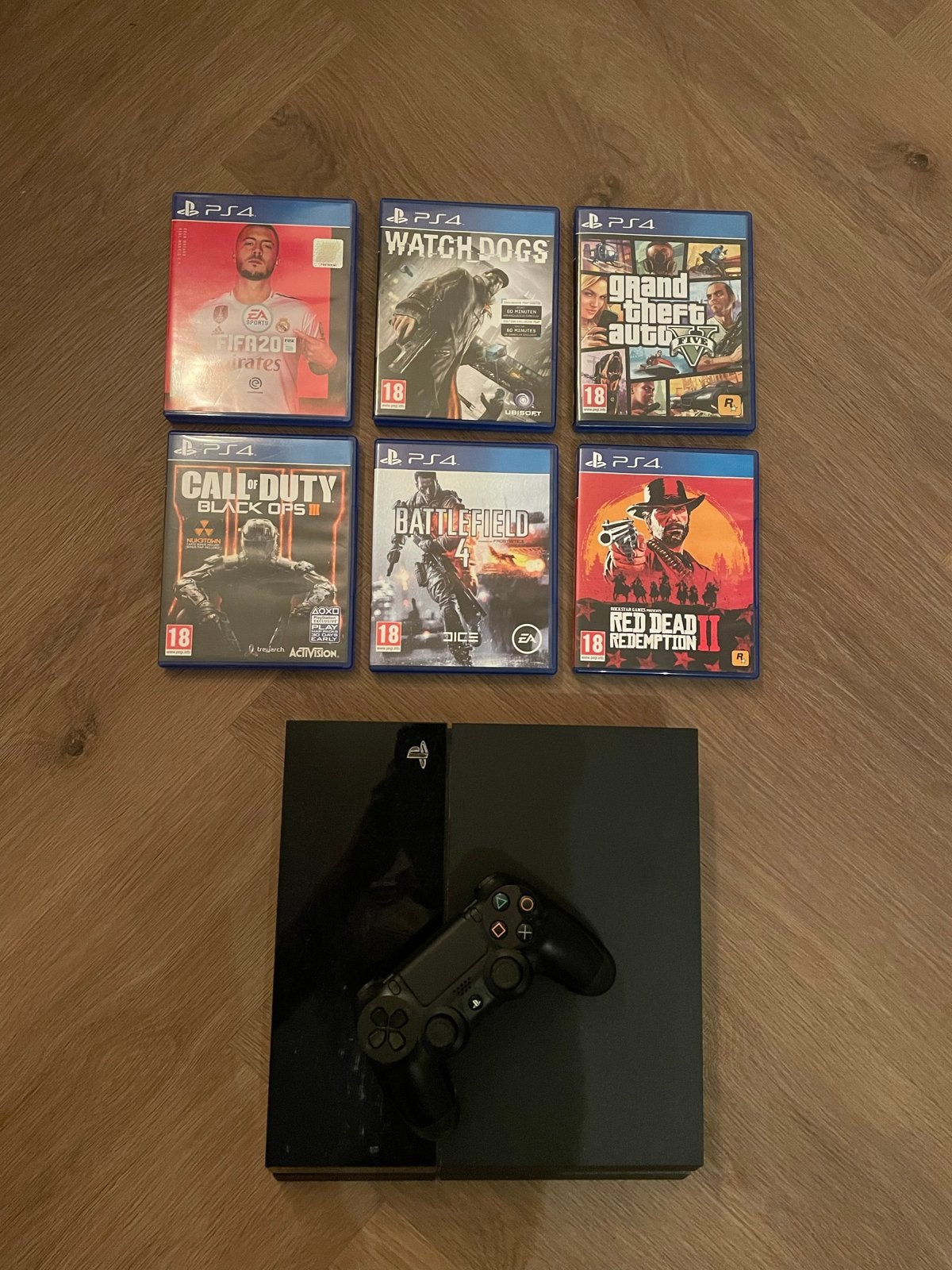 PlayStation 4 met controller en 6 games, Ophalen of Verzenden, Met 1 controller, Original, 500 GB