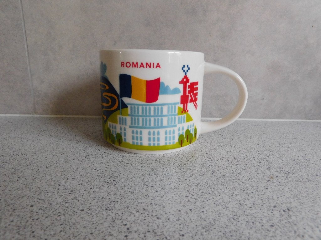 Mok 414 ml. 2019 Romania You are Here  Starbucks, Zo goed als nieuw, Overige stijlen, Starbucks, Porselein
