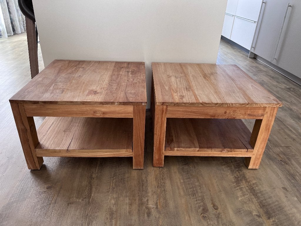 Teak houten salontafel, Huis en Inrichting, Ophalen, Gebruikt, 50 tot 100 cm, Teakhout