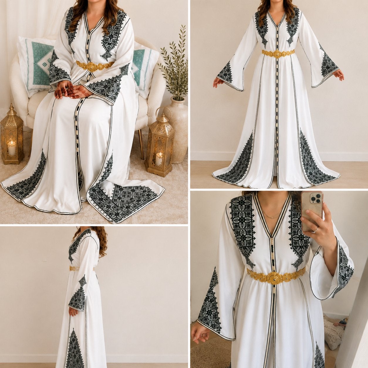 Elegante Henna Jurk - Perfect voor Speciale Gelegenheden, Ophalen, Overige typen, Wit, Maat 42/44 (L)