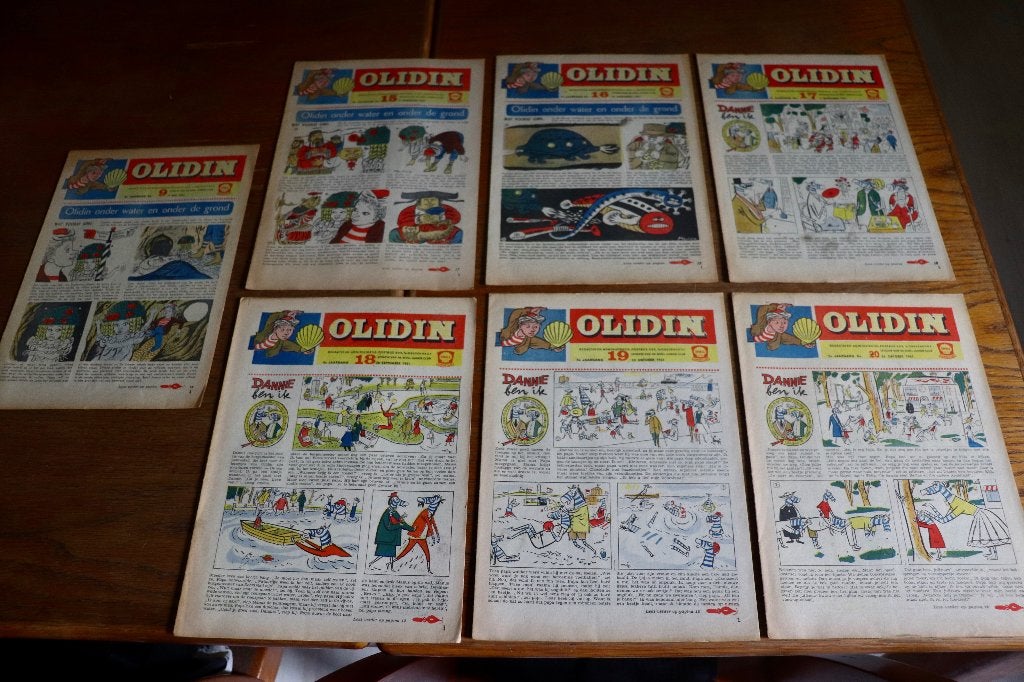 Olidin: Zeven stripbladen Olidin uit 1961. Ongelezen!, Diverse auteurs, Ophalen of Verzenden, Zo goed als nieuw, Meerdere stripboeken