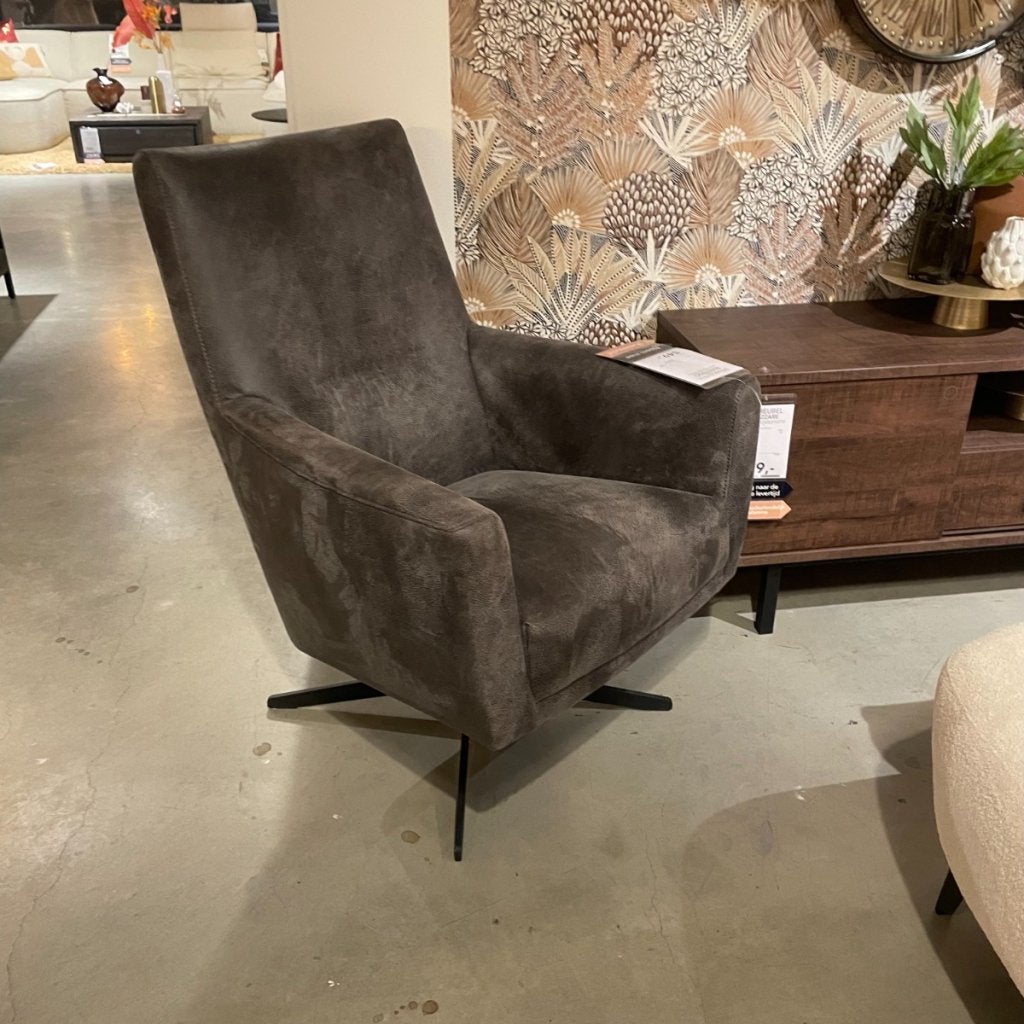 Draaifauteuil Malteno Microleder Dark Grey - Pronto Wonen, Niet ingevuld, Niet ingevuld, Niet ingevuld