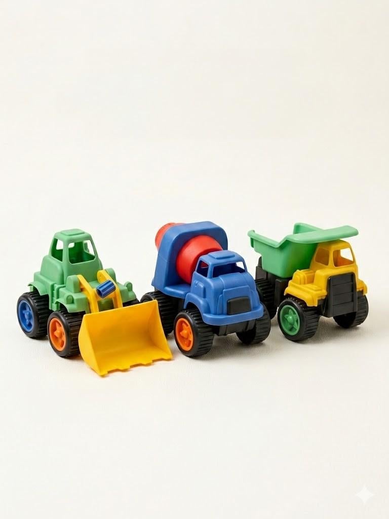Leuke set van 3 werkvoertuigen (Bulldozer, Betonwagen & Kiep, Ophalen of Verzenden, Nieuw