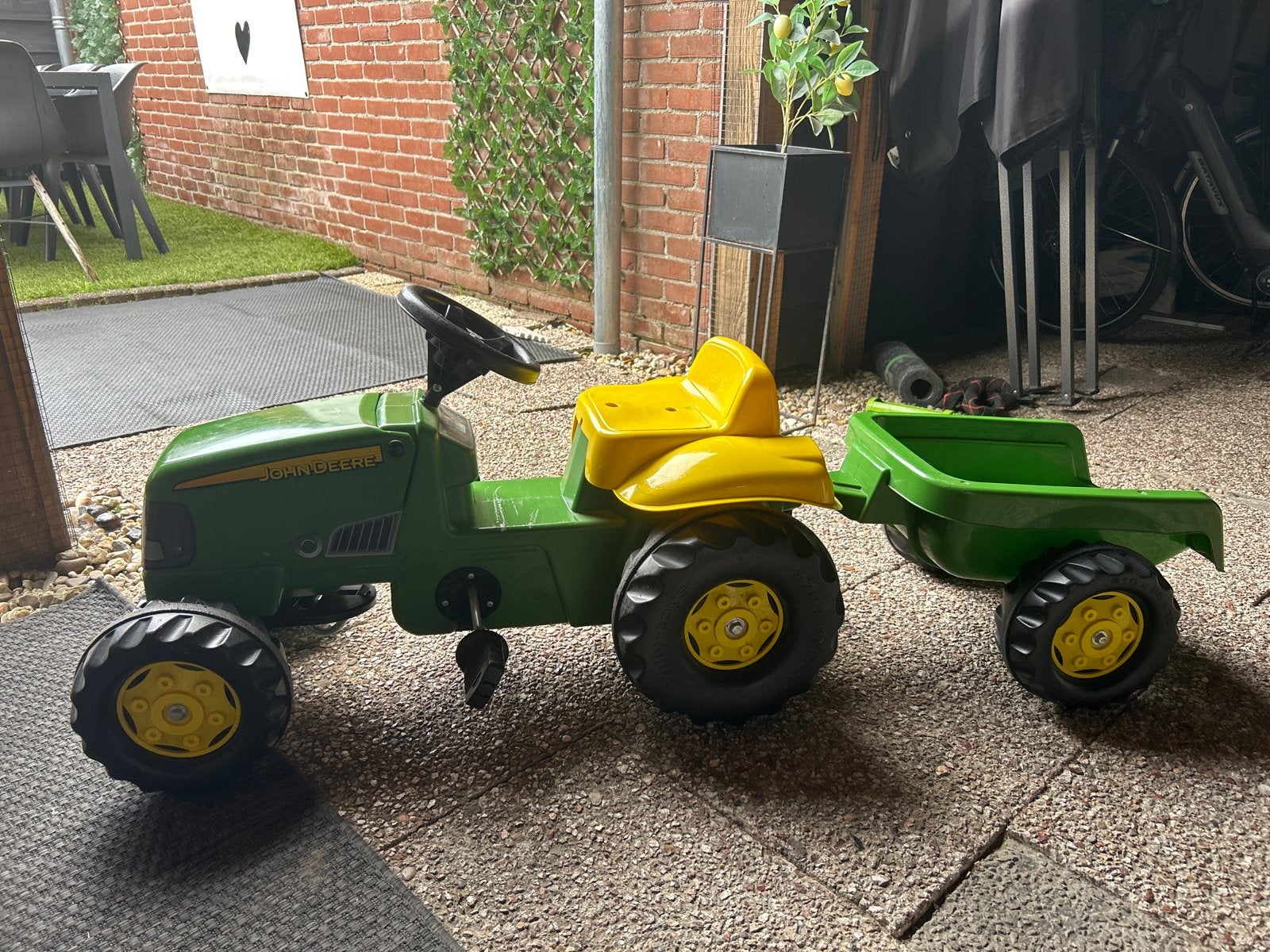 John Deere traptractor met aanhanger, Kinderen en Baby's, Speelgoed | Buiten | Voertuigen en Loopfietsen, Ophalen of Verzenden