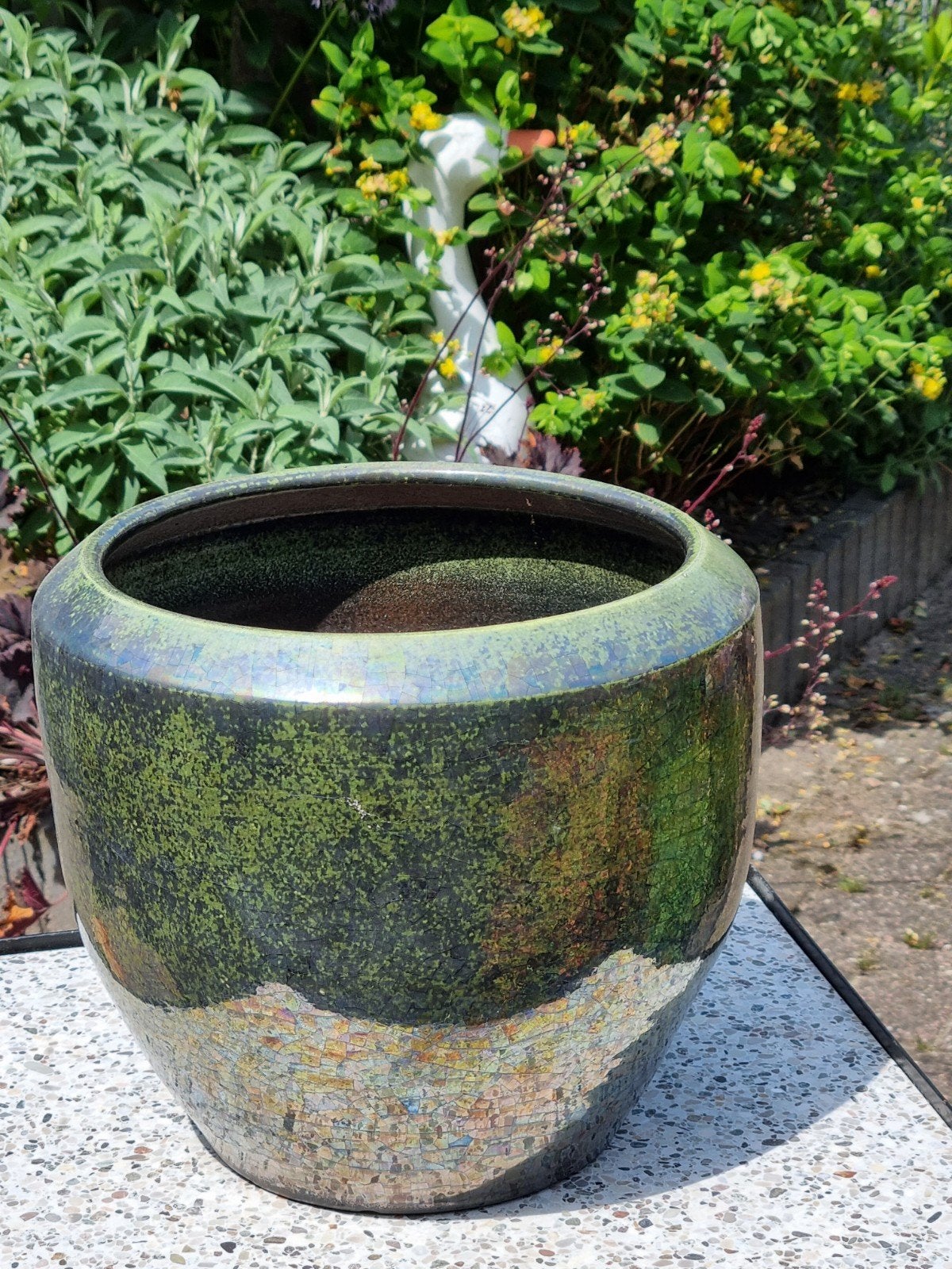 Mooie binnen bloempot  28/22 cm, Steen, Rond, Zo goed als nieuw, Balkon