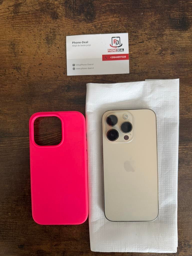 IPhone 14 Pro 128 gb gold factuur + Garantie, Apple, 77 %, Ophalen of Verzenden, Zo goed als nieuw