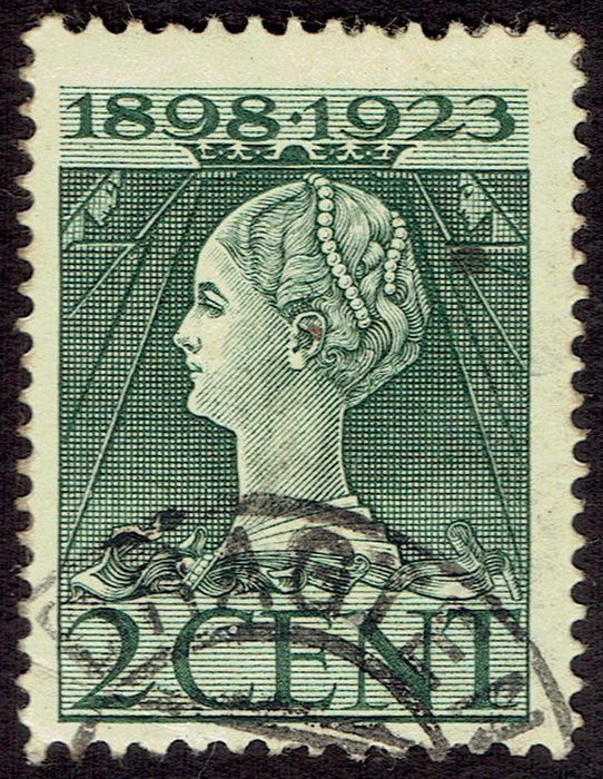 Nederland 1923, Jubileum uitgave, 2 cent., Postzegels en Munten, Verzenden, T/m 1940, Gestempeld