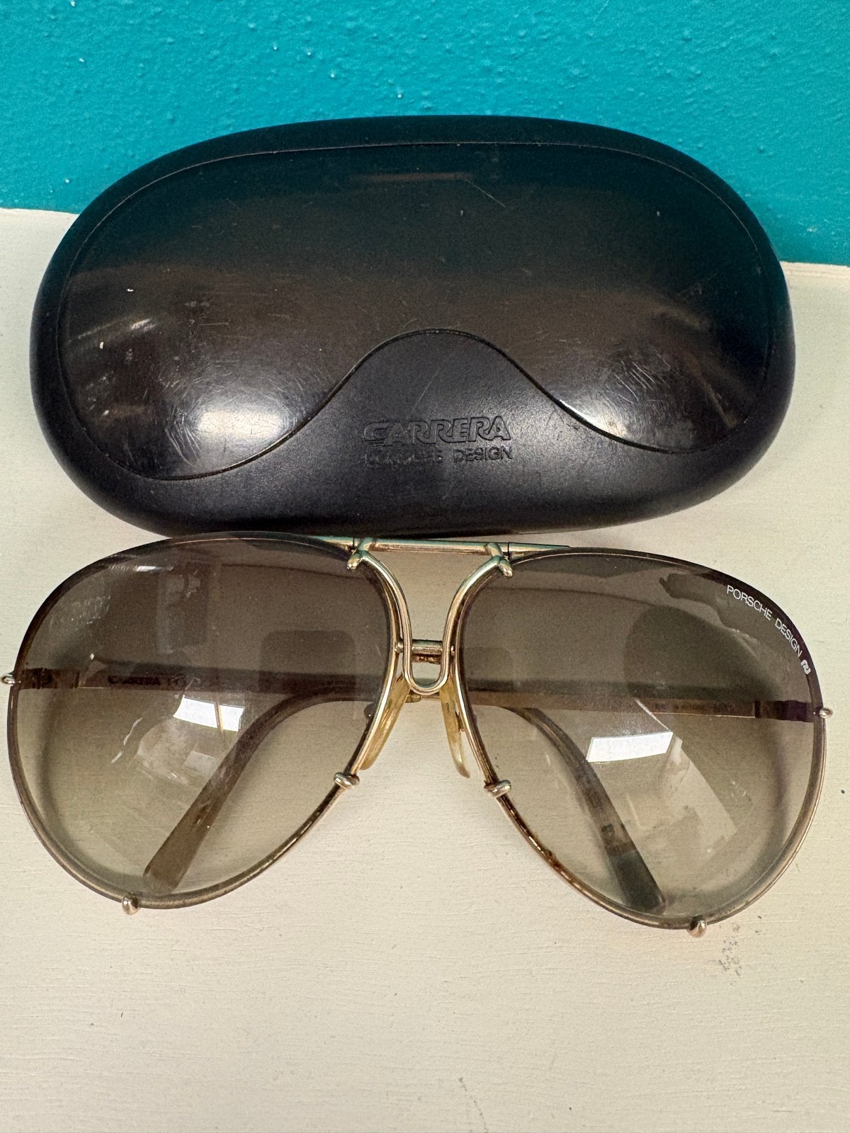 Vintage Carrera Porsche Design Zonnebril, Overige merken, Gebruikt, Zonnebril, Bruin