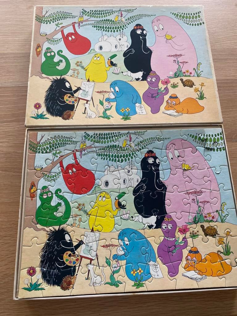 Vintage Barbapapa Legpuzzel 1974, Ophalen of Verzenden, Minder dan 500 stukjes, Gebruikt, Legpuzzel