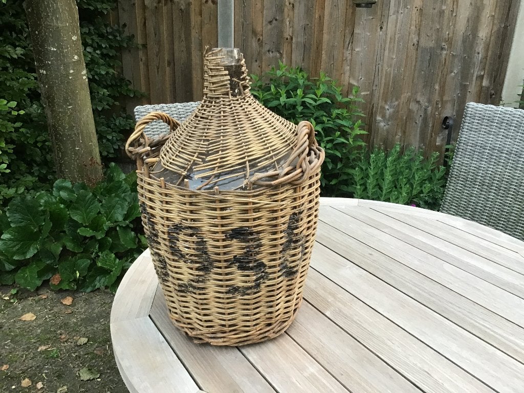 Rieten mandfles 25 liter, Ophalen