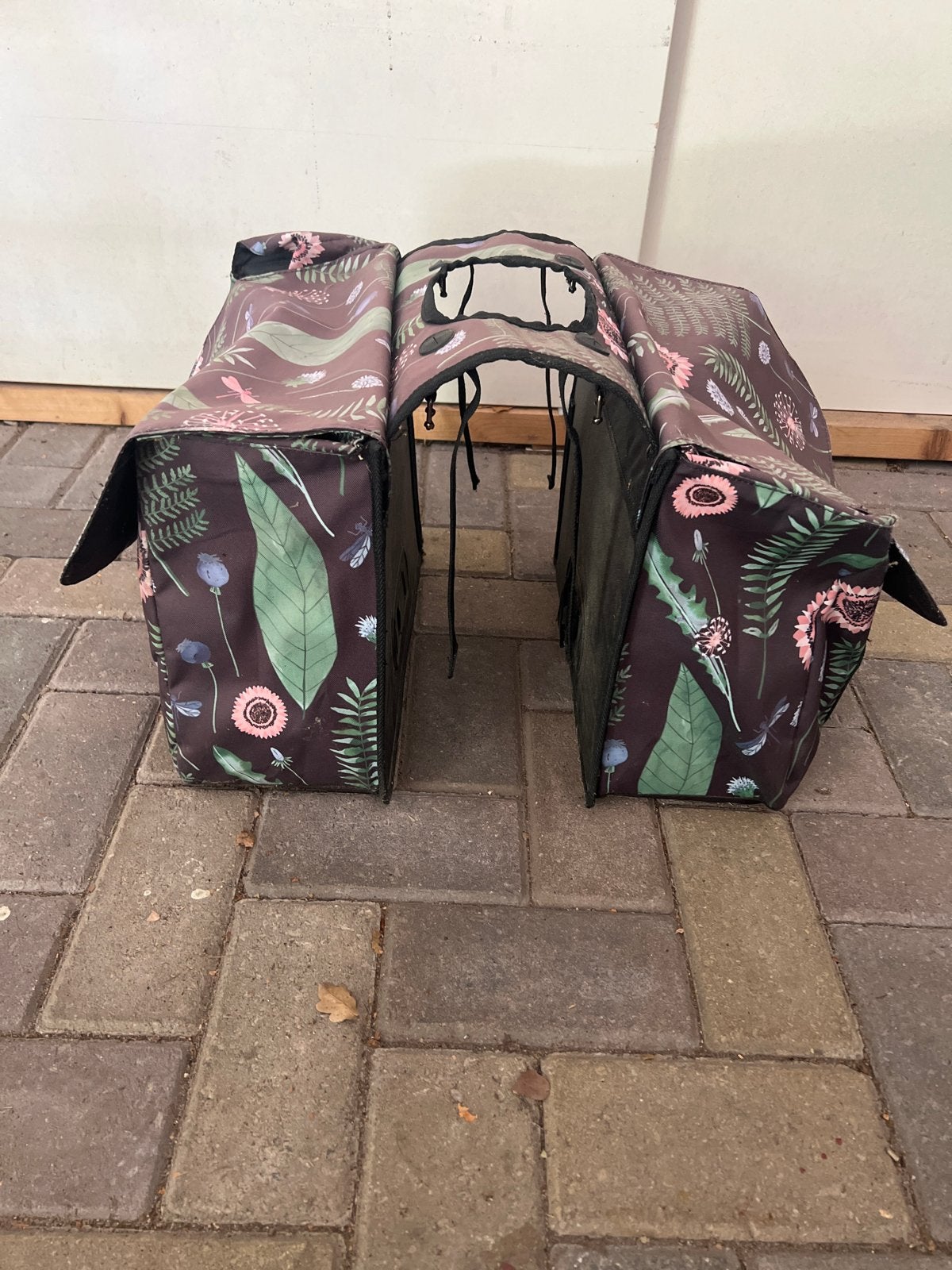 Fastrider dubbele fietstas met bloemenprint, Ophalen, Gebruikt