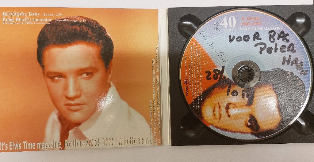 Elvis Presley FANCLUB CD 40 years Elvis Time Gesigneerd, Gesigneerd, Zo goed als nieuw, EP, Verzenden