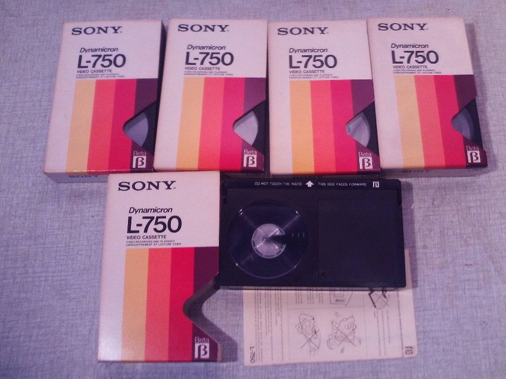 5x Sony L-750 - BetaMax Videocassette, Ophalen of Verzenden, Zo goed als nieuw, Videoband