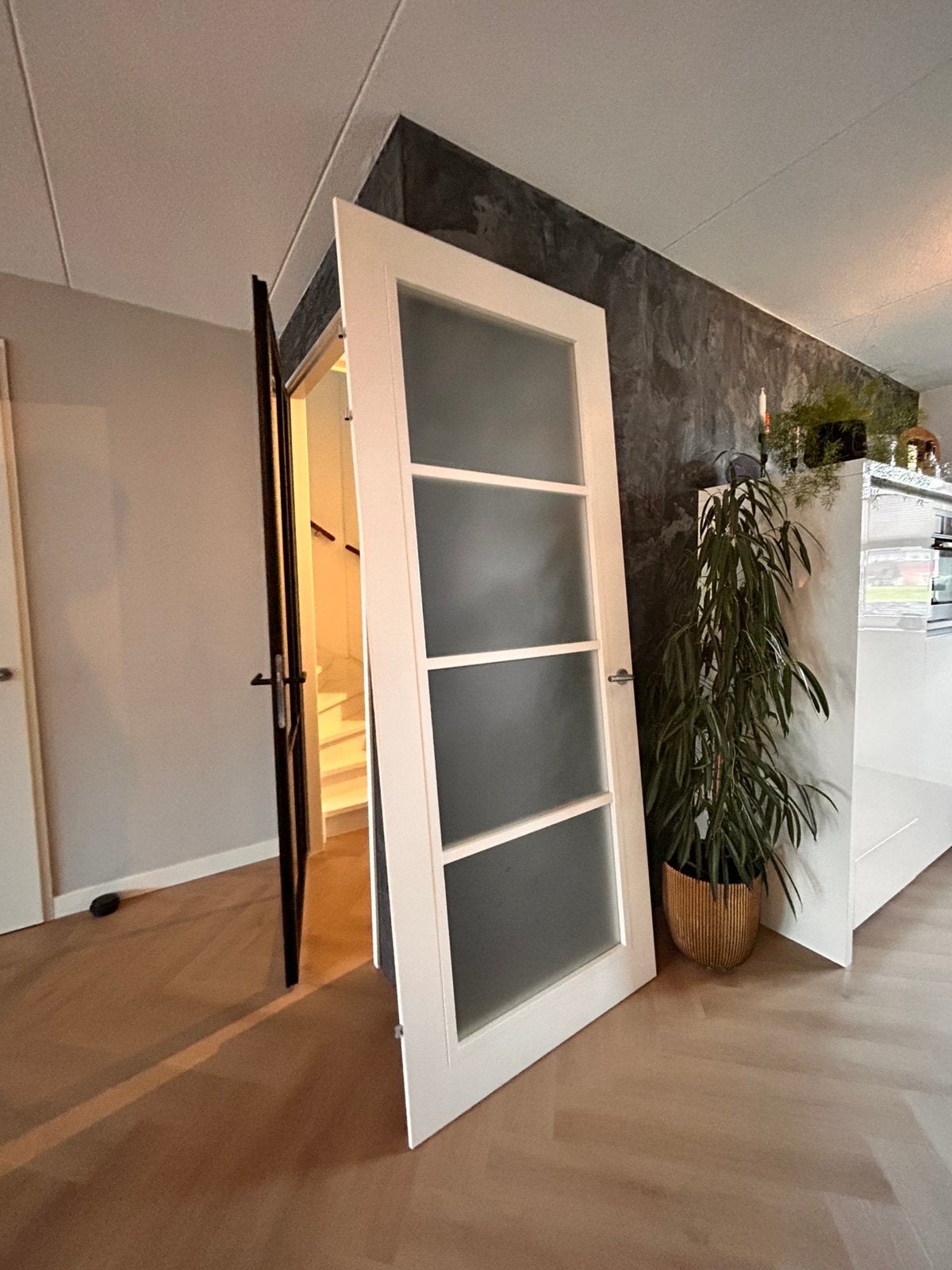 Svedex binnendeur wit melkglas, Ophalen, 80 tot 100 cm, 215 cm of meer, Binnendeur