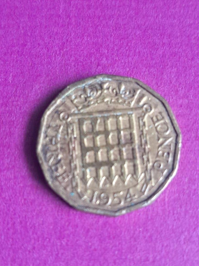 1954 Engeland 3 pence Elizabeth II, Postzegels en Munten, Verzenden, Overige landen, Losse munt