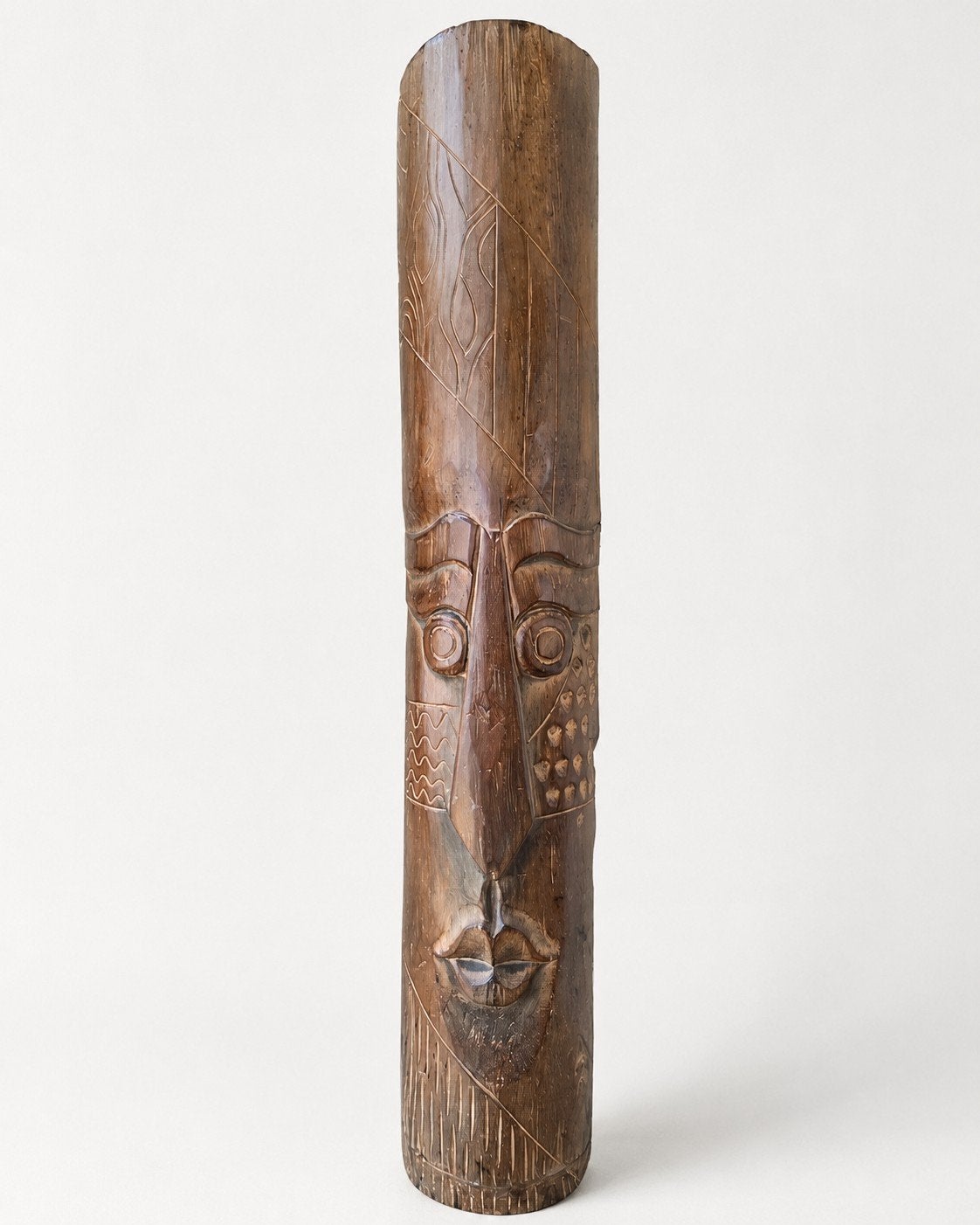 Groot Afrikaans houten wandmasker - Tribal Bohemian Ibiza st, Gesneden, Bruin, Afrika, Masker